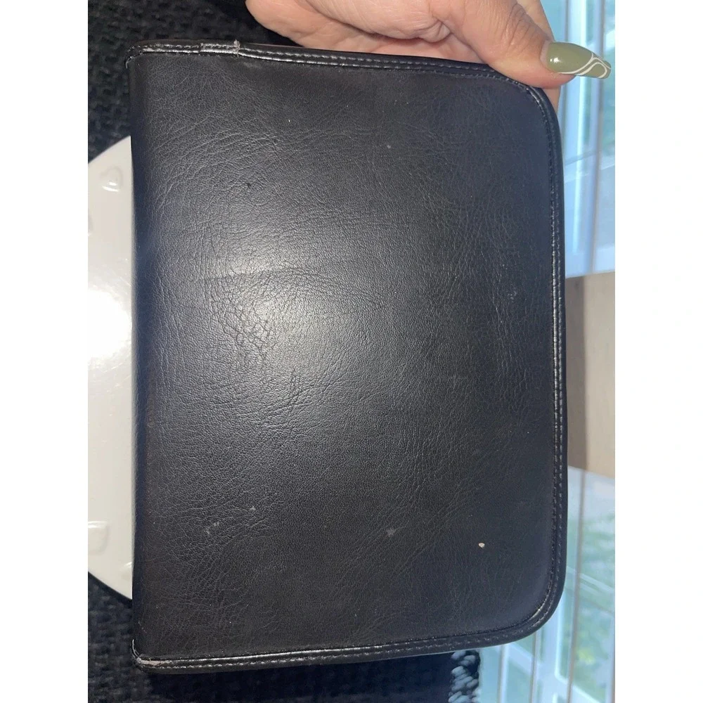 Vintage Perry Ellis Black Leather Day Planner / Organizer